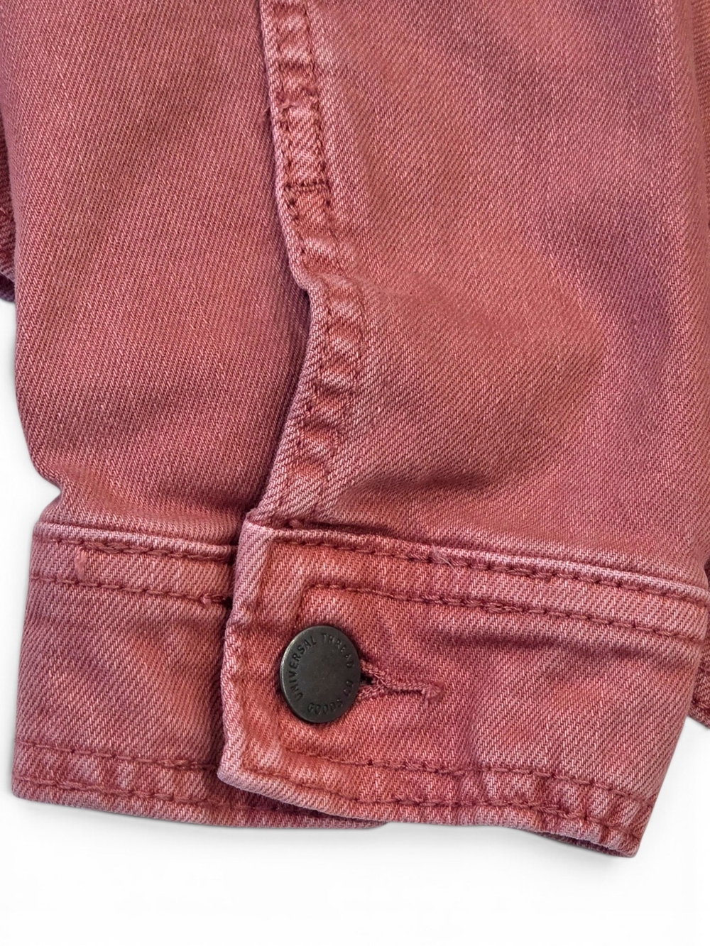 Universal Thread Freeborn Denim Jacket Pink Rose XL Stretch Jean Jacket Like New - Picture 6 of 14